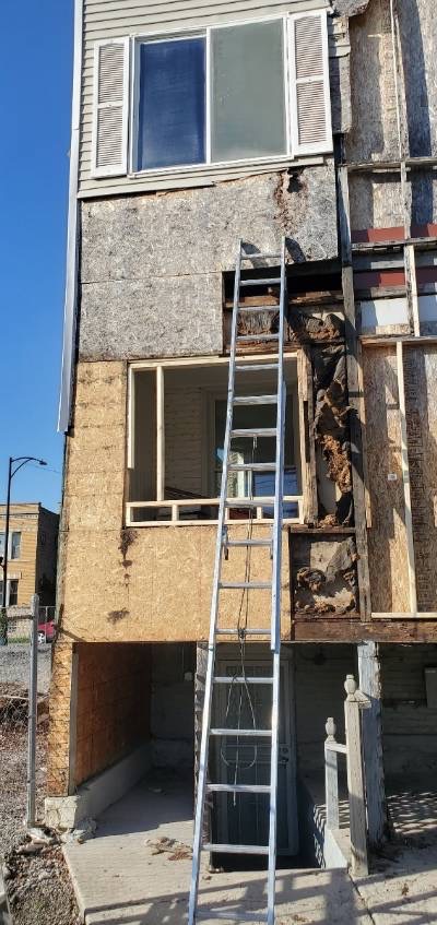 Siding before repair